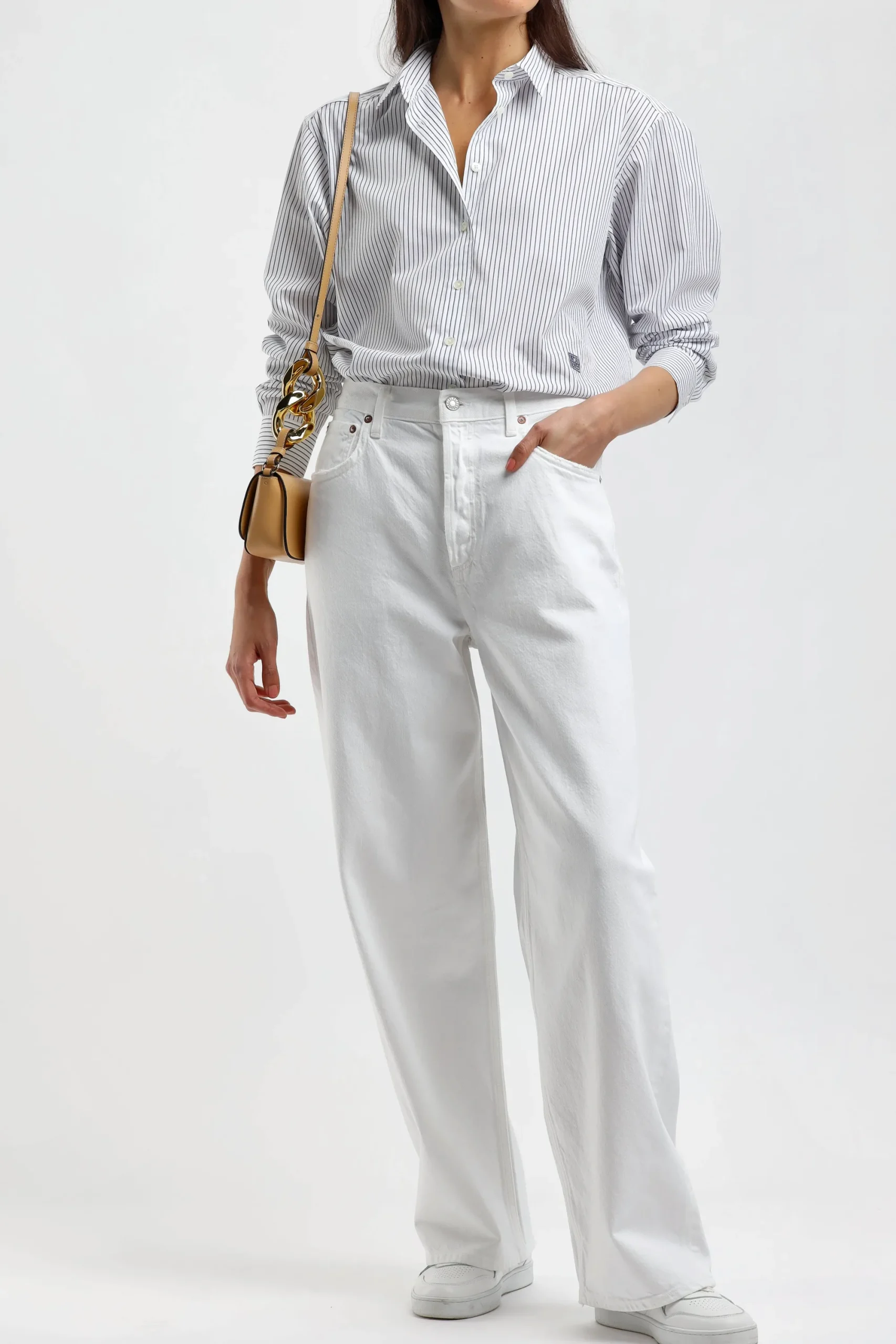 Femme Agolde Jeans Low Slung Baggy En Milkshake