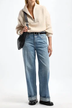 Femme Closed Jeans Nikka Cropped En Bleu Moyen