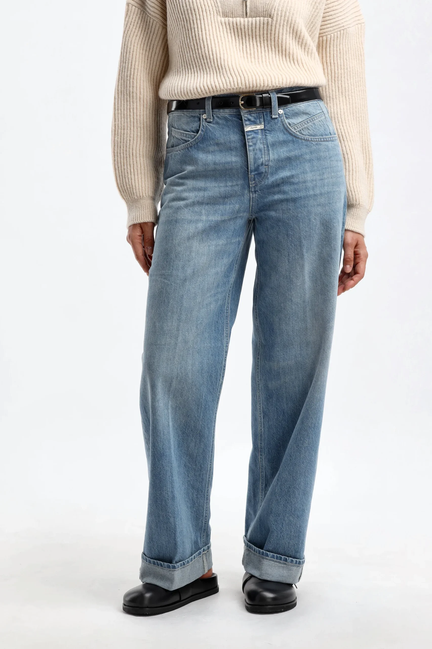 Femme Closed Jeans Nikka Cropped En Bleu Moyen