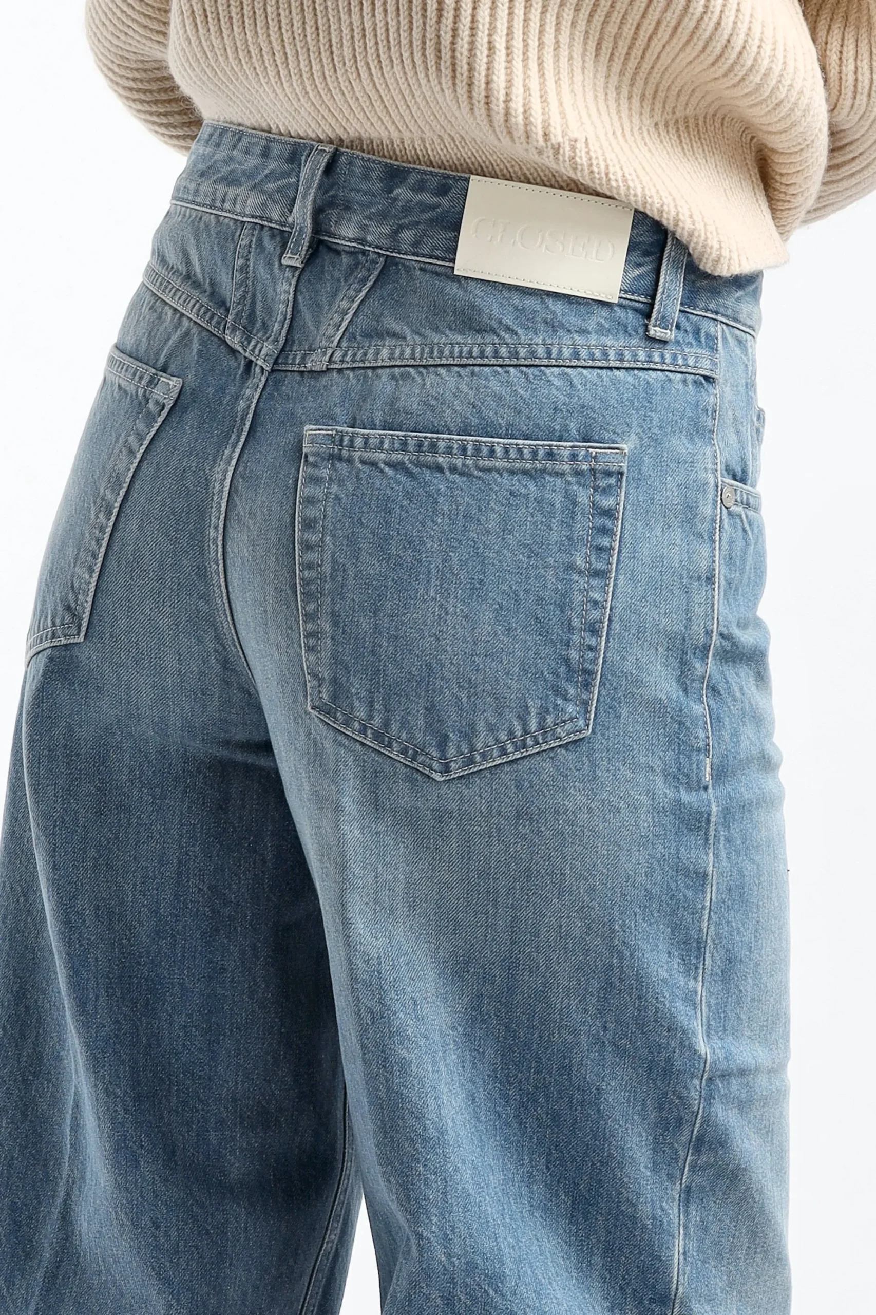 Femme Closed Jeans Nikka Cropped En Bleu Moyen