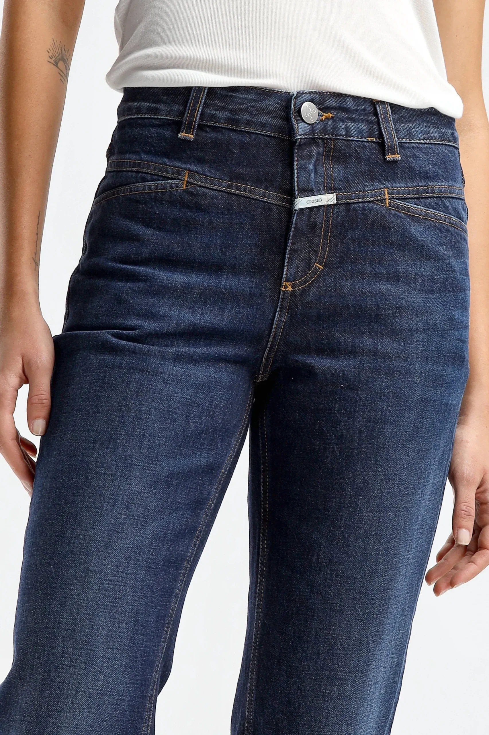 Femme Closed Jeans Straight-X En Bleu Fonce