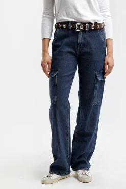 Femme 7 For All Mankind Jeans Tess Cargo En Bleu Fonce