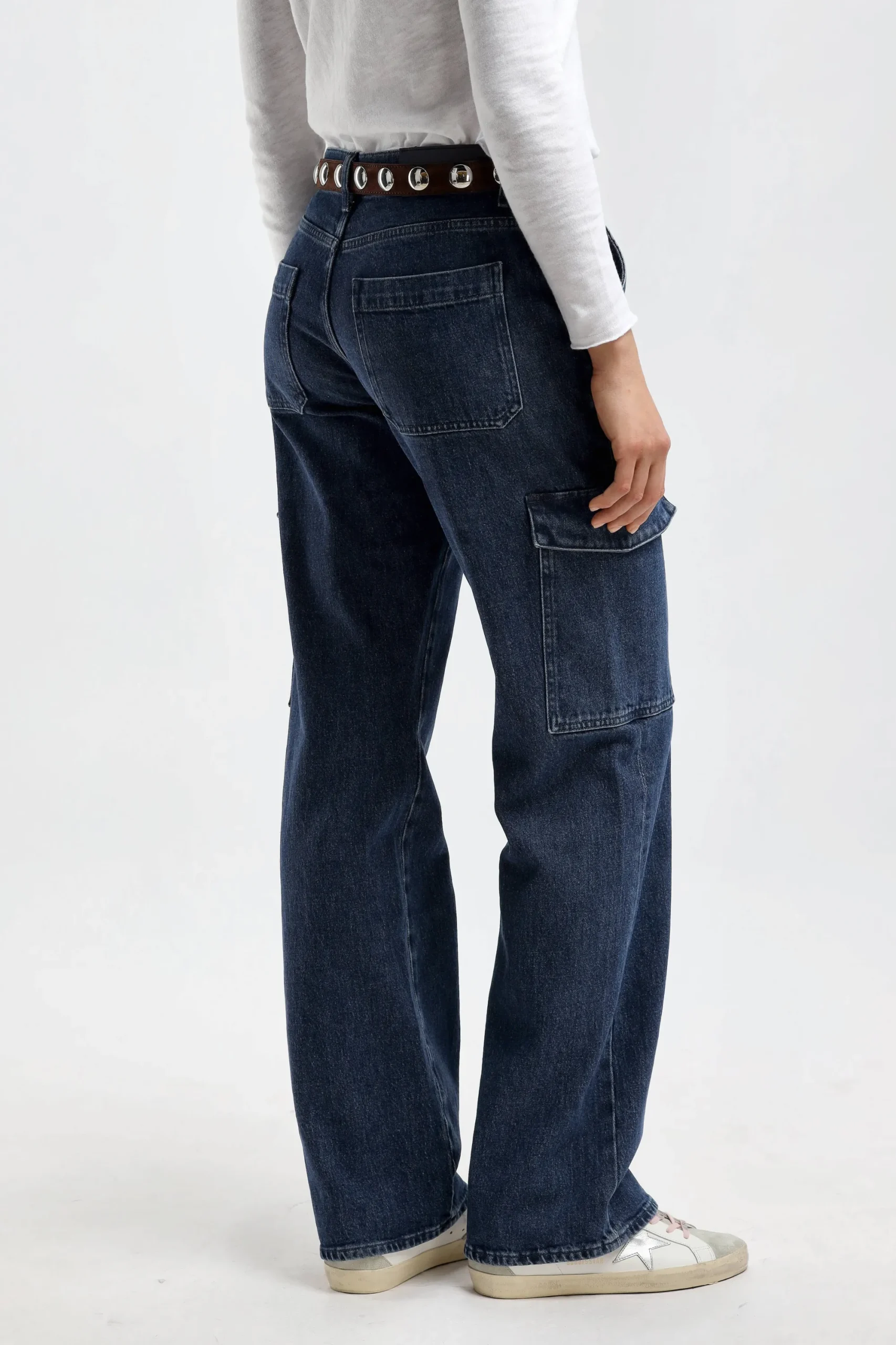 Femme 7 For All Mankind Jeans Tess Cargo En Bleu Fonce