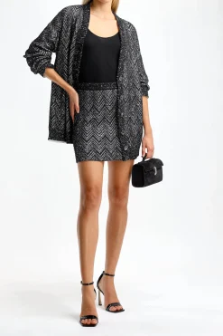 Femme Missoni Jupe A Paillettes Noir/Argent