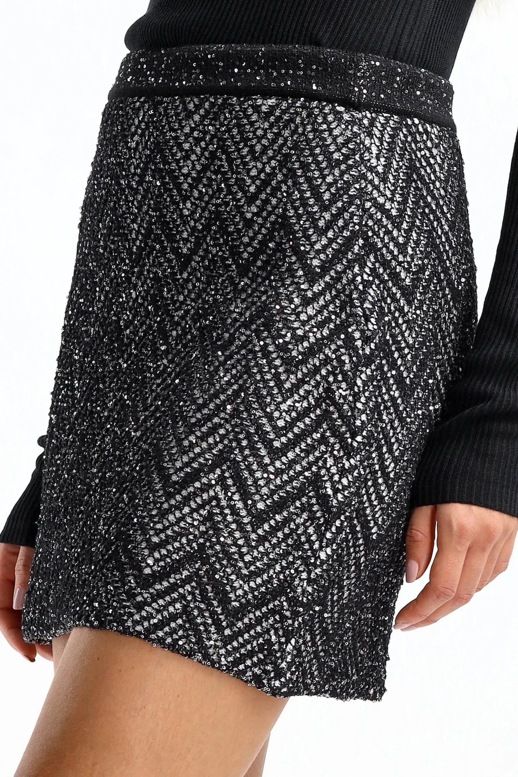 Femme Missoni Jupe A Paillettes Noir/Argent