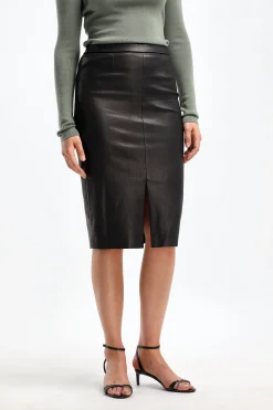 Femme Stouls Jupe En Cuir Carmen En Mazout