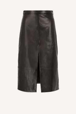 Femme Khaite Jupe En Cuir Fraser En Noir