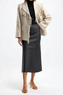 Femme by Malene Birger Jupe En Cuir Simoas En Noir