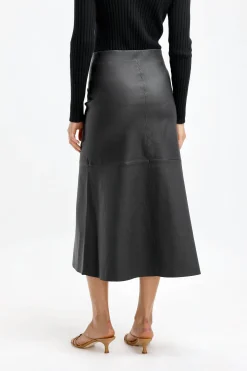 Femme by Malene Birger Jupe En Cuir Simoas En Noir
