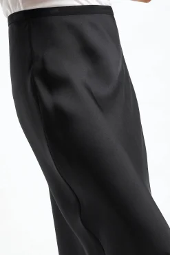 Femme Anine Bing Jupe En Soie Bar En Noir