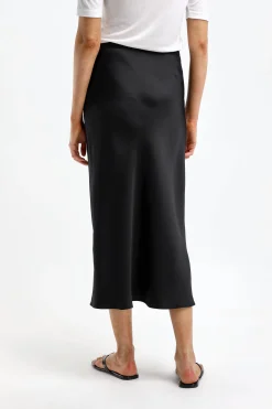 Femme Anine Bing Jupe En Soie Bar En Noir