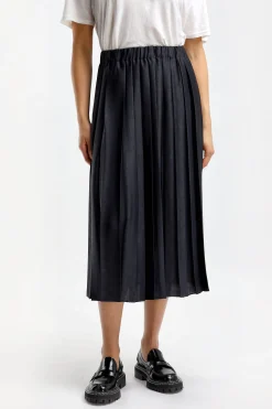 Femme Tibi Jupe Feather Weight En Bleu Marine