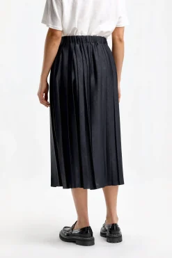 Femme Tibi Jupe Feather Weight En Bleu Marine