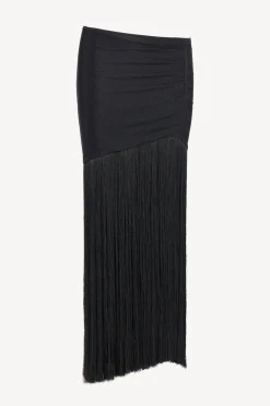 Femme PatBo Jupe Fringe Trim En Noir