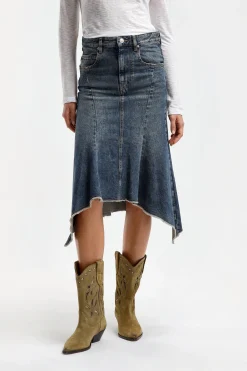Femme Isabel Marant Jupe Nyda En Bleu Fonce