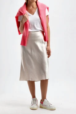 Femme Vince Jupe Slip En Champagne