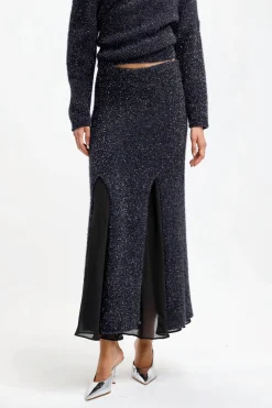 Femme Proenza Schouler Jupe Technical Sequin In Navy