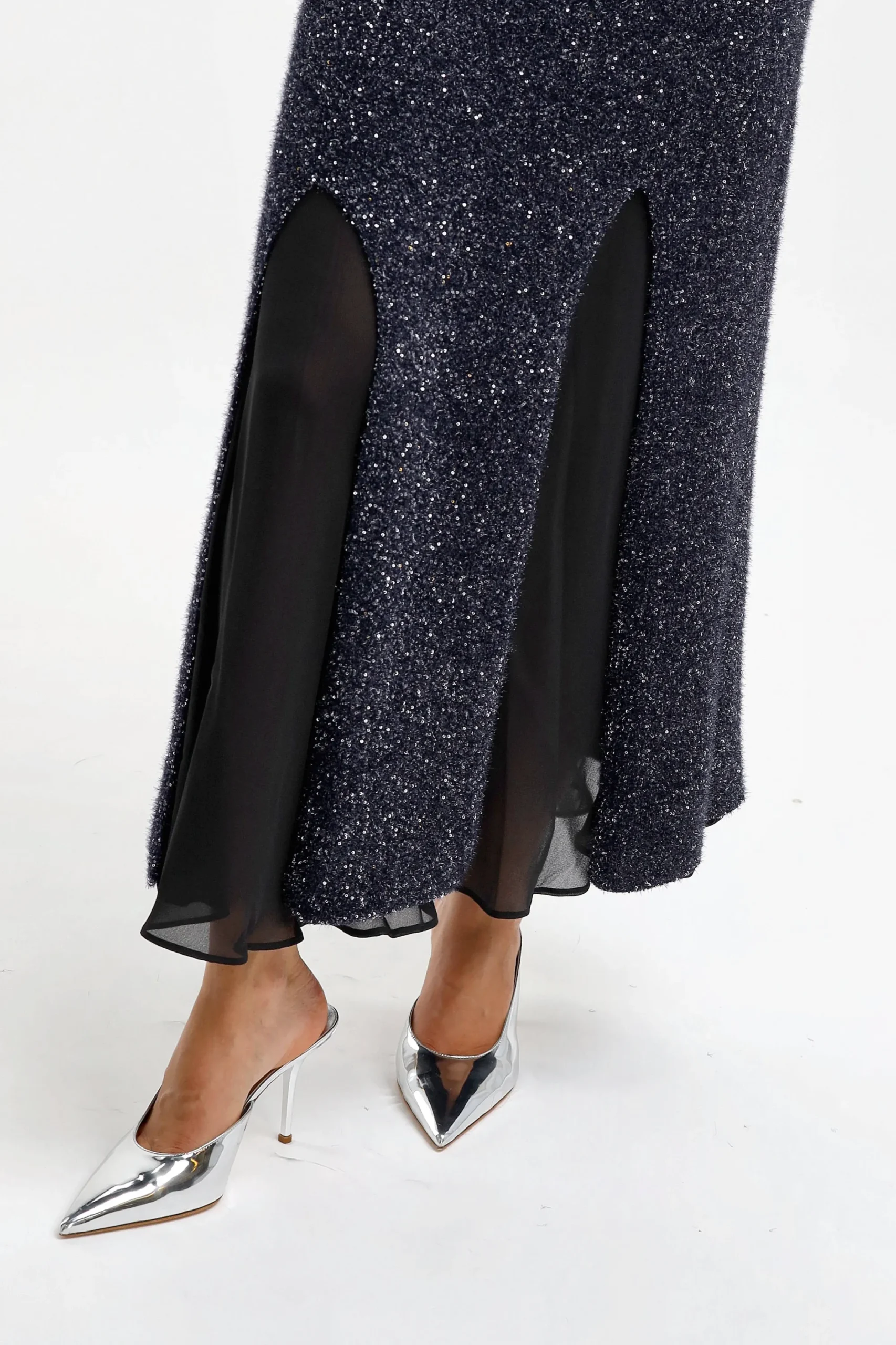 Femme Proenza Schouler Jupe Technical Sequin In Navy
