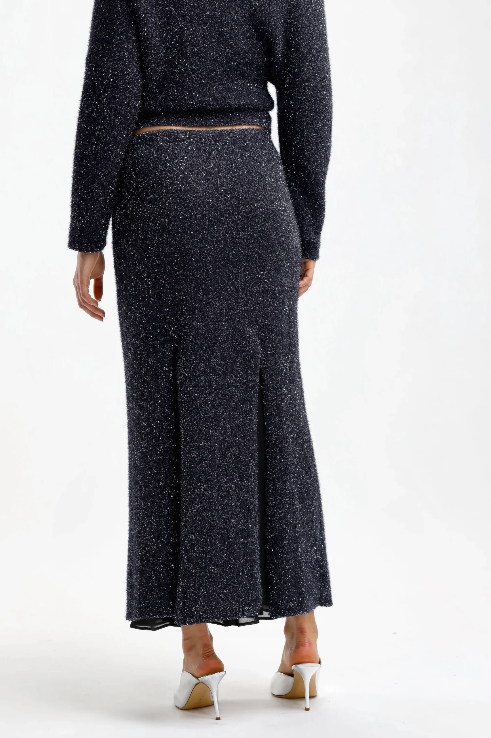 Femme Proenza Schouler Jupe Technical Sequin In Navy