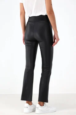 Femme SPRWMN Leggings En Cuir Noir Taille Haute Flare
