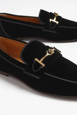 Femme Tod's Loafer En Velours Double T Noir