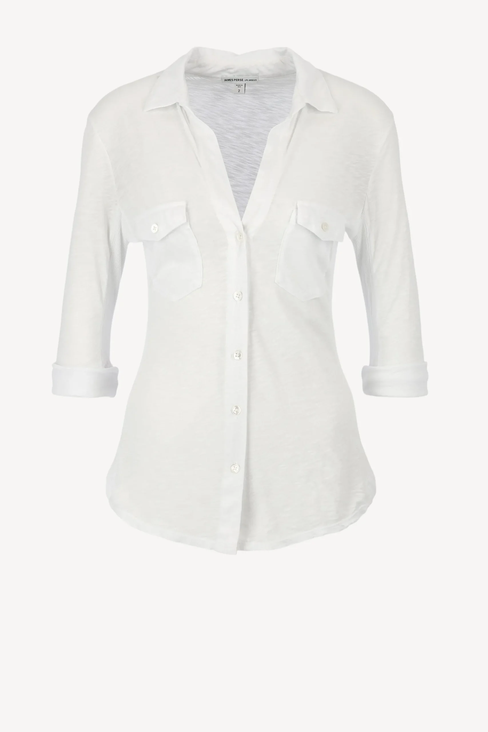 Femme James Perse Manchette Longue Contrast Panel En Blanc