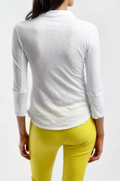 Femme James Perse Manchette Longue Contrast Panel En Blanc