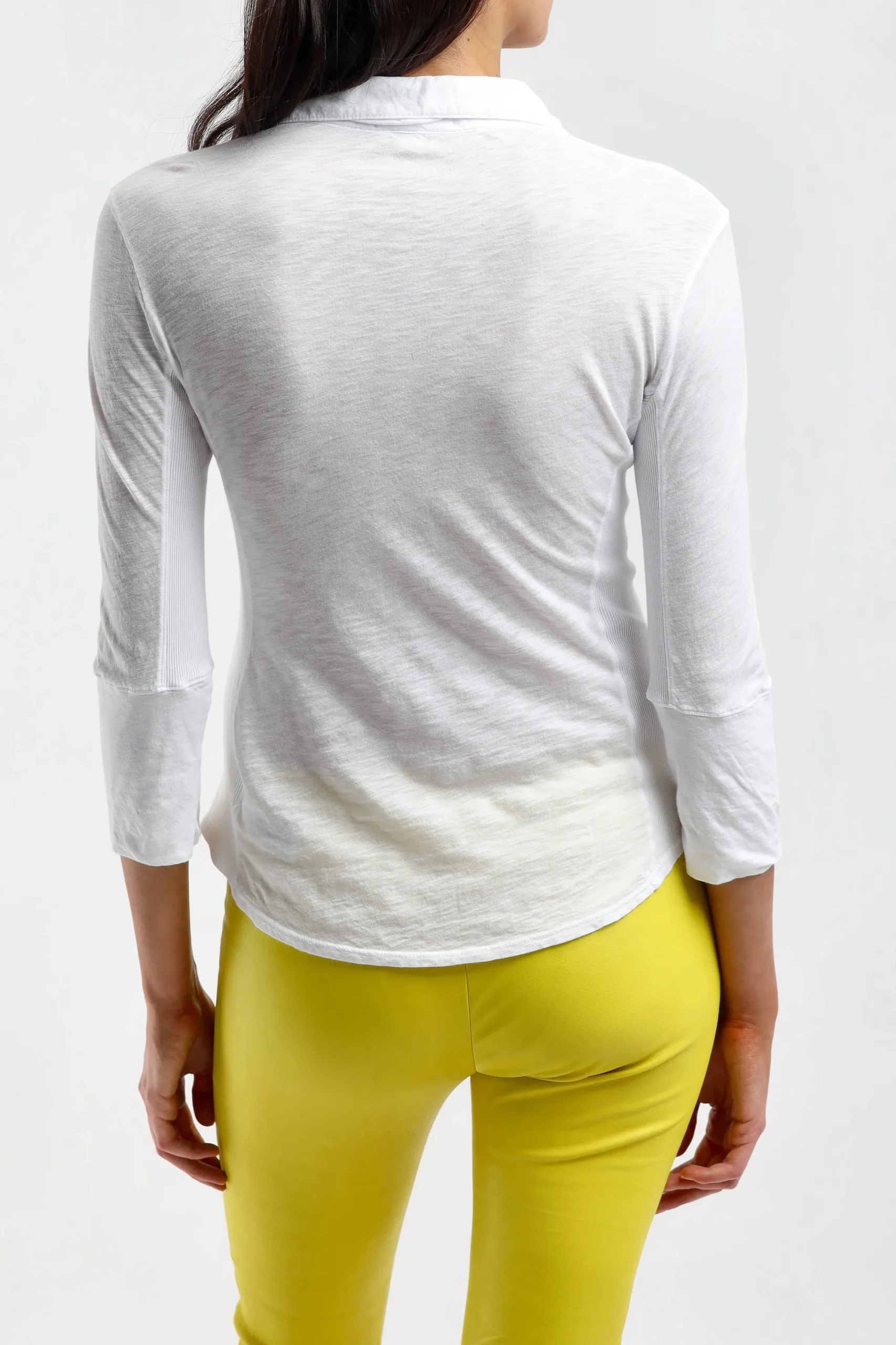 Femme James Perse Manchette Longue Contrast Panel En Blanc