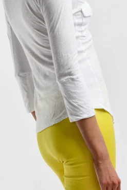 Femme James Perse Manchette Longue Contrast Panel En Blanc