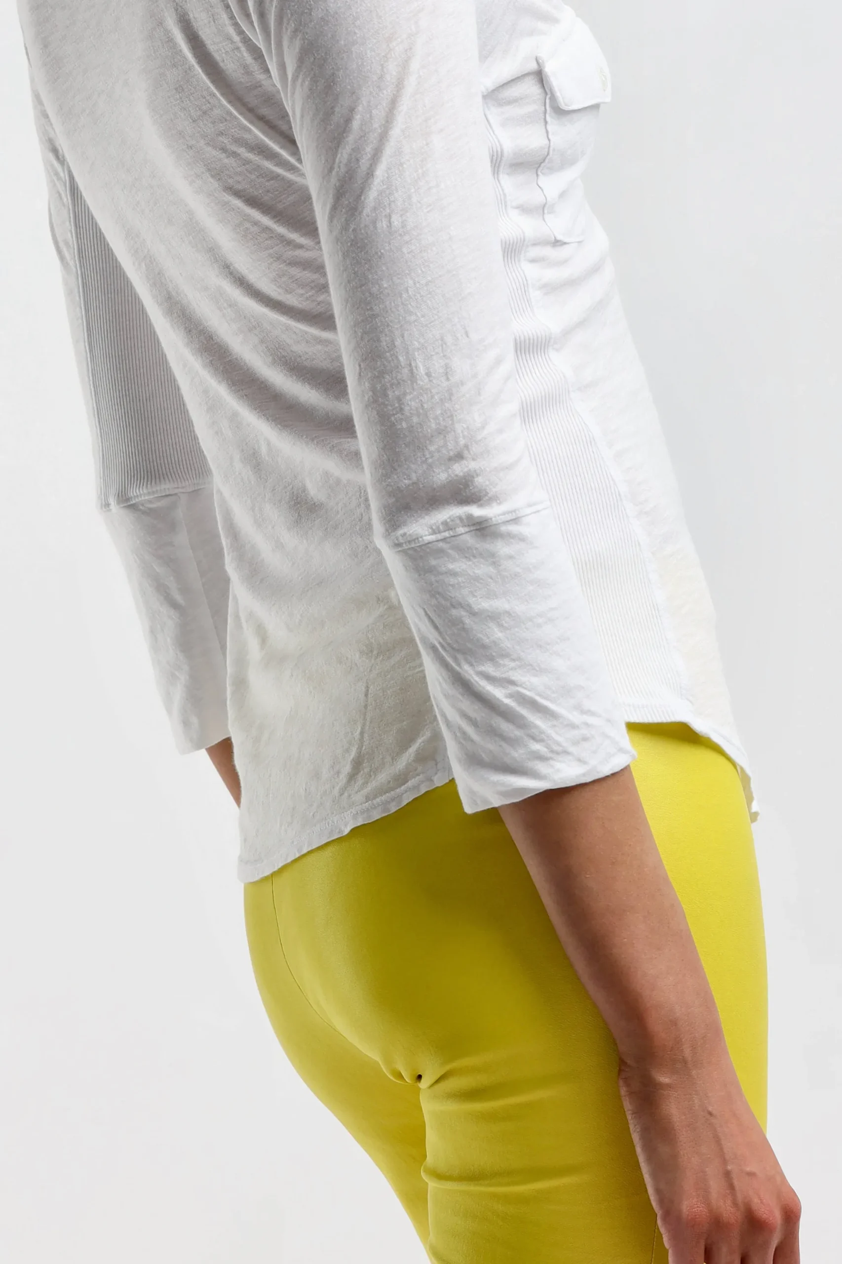 Femme James Perse Manchette Longue Contrast Panel En Blanc