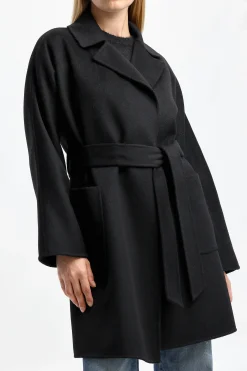 Femme P.A.R.O.S.H. Manteau Avec Ceinture Leak En Noir