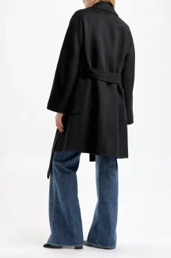 Femme P.A.R.O.S.H. Manteau Avec Ceinture Leak En Noir
