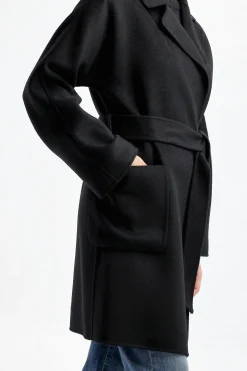 Femme P.A.R.O.S.H. Manteau Avec Ceinture Leak En Noir