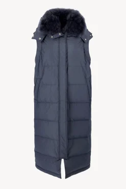 Femme Yves Salomon Manteau De Duvet Ultralight In Midnight