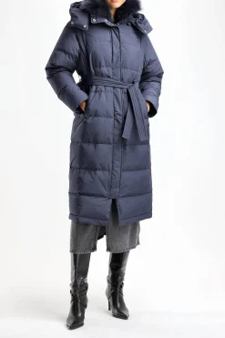 Femme Yves Salomon Manteau De Duvet Ultralight In Midnight