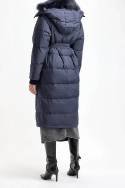 Femme Yves Salomon Manteau De Duvet Ultralight In Midnight