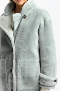 Femme Yves Salomon Manteau D'Officier En Jade