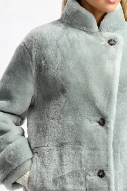 Femme Yves Salomon Manteau D'Officier En Jade