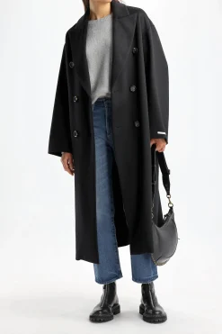 Femme Sportmax Manteau Draghi En Noir