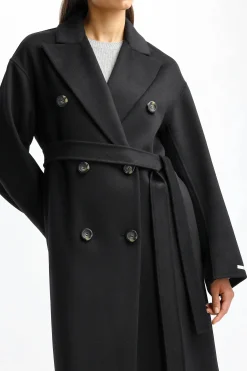 Femme Sportmax Manteau Draghi En Noir
