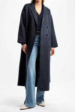 Femme Anine Bing Manteau Dylan Maxi En Bleu Marine