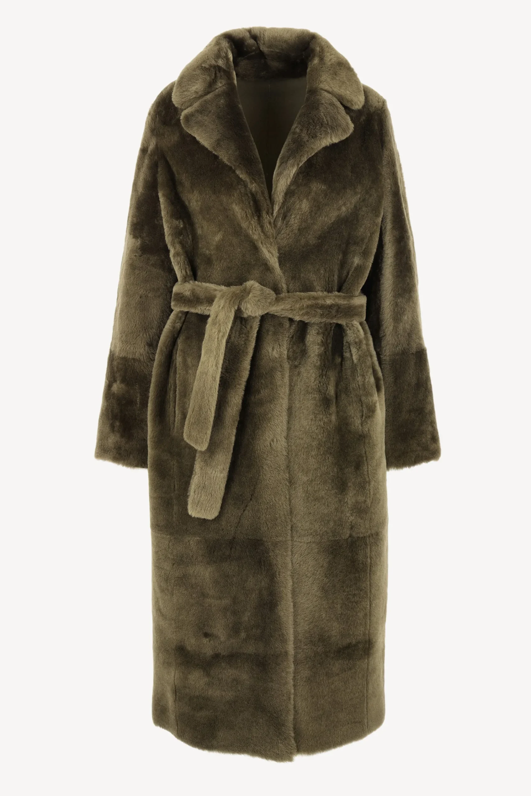 Femme Yves Salomon Manteau En Peau D'Agneau Classique A Olivier