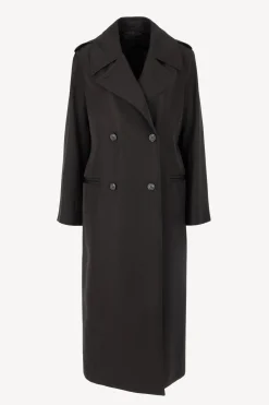 Femme Toteme Manteau Long Fluid En Noir