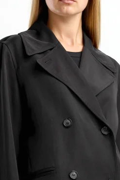 Femme Toteme Manteau Long Fluid En Noir
