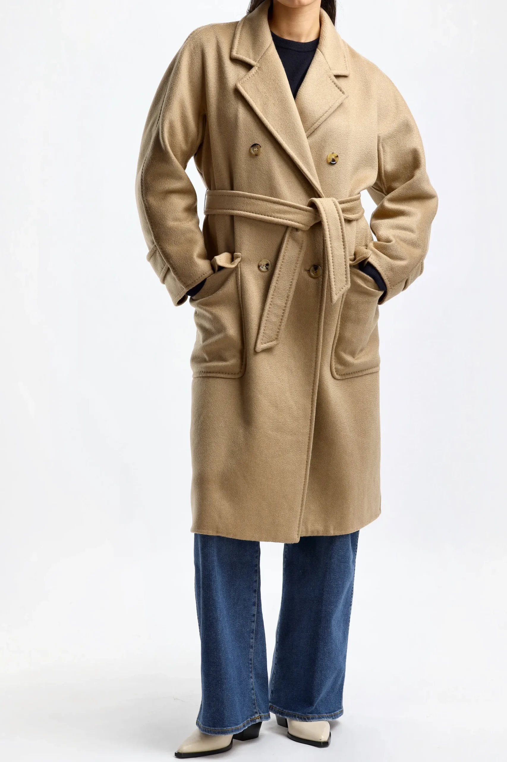 Femme Max Mara Manteau Renania En Chameau