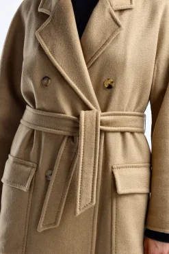 Femme Max Mara Manteau Renania En Chameau