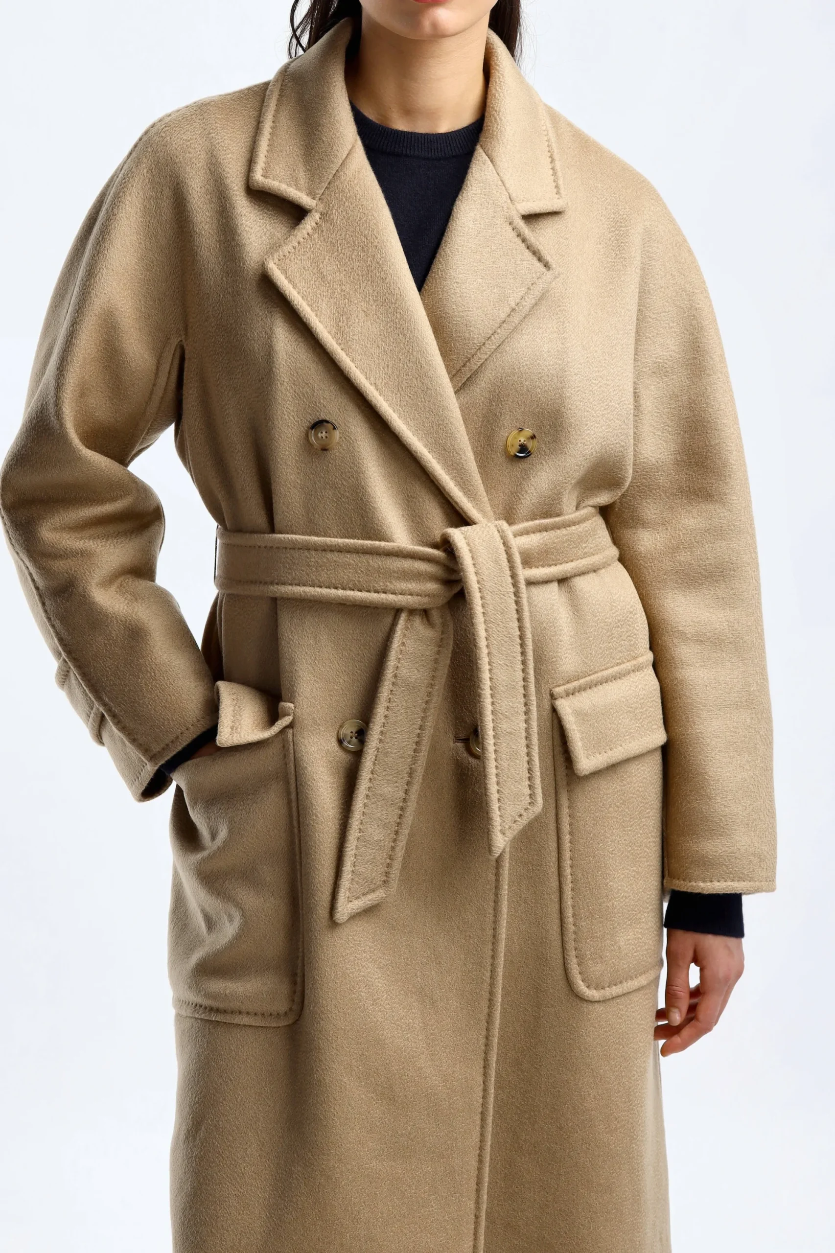 Femme Max Mara Manteau Renania En Chameau