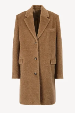 Femme Toteme Manteau Wool-Teddy En Chestnut