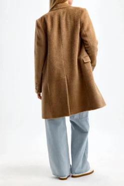 Femme Toteme Manteau Wool-Teddy En Chestnut