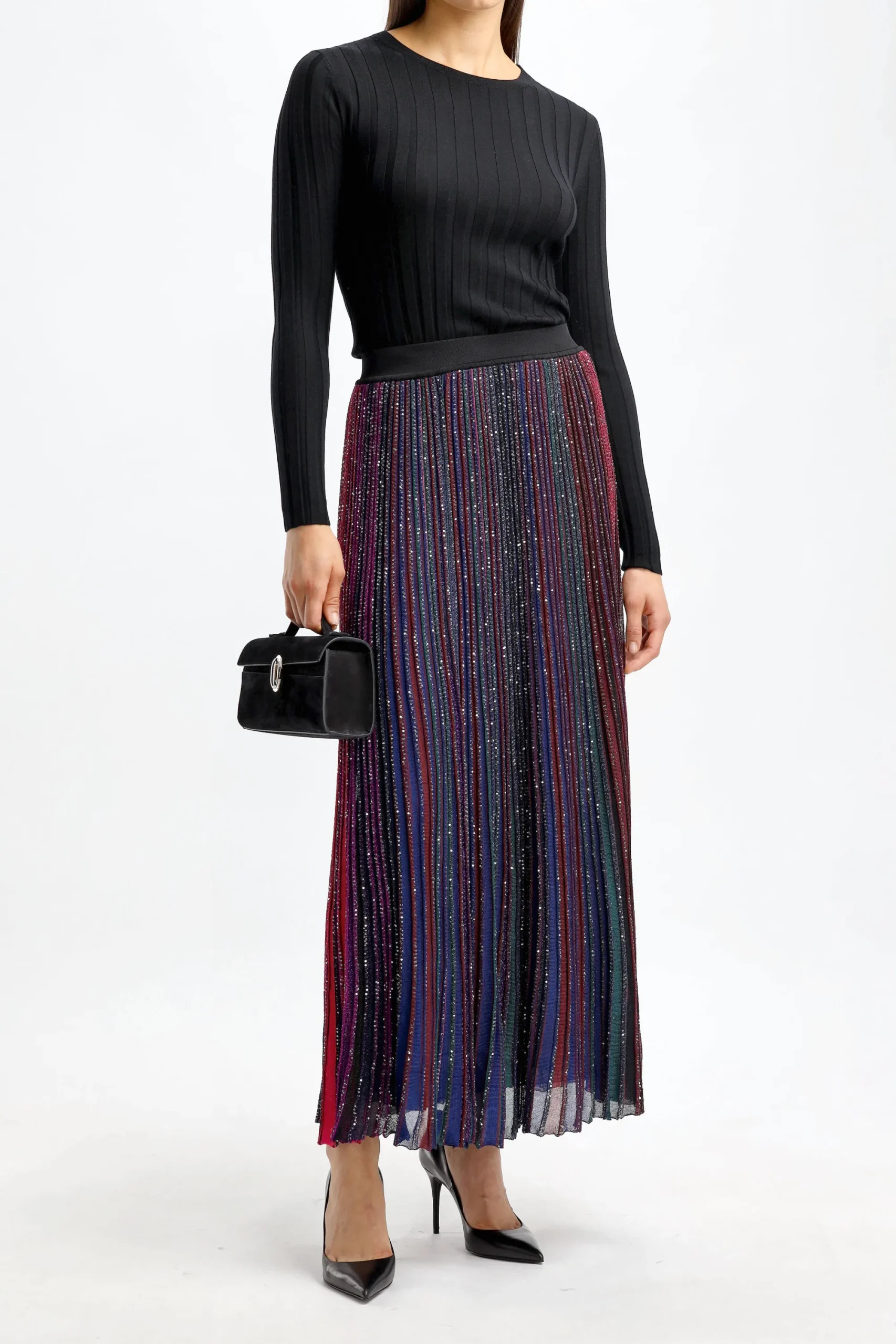 Femme Missoni Maxi Jupe En Noir/Viola